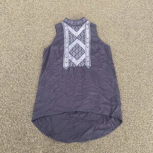 Previously Owned Les Siennes Navy Embroidered Halter Neck Top Anthro / Size XS